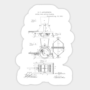 Cotton Corn Pea Planter Vintage Patent Hand Drawing Funny Novelty Gift Sticker